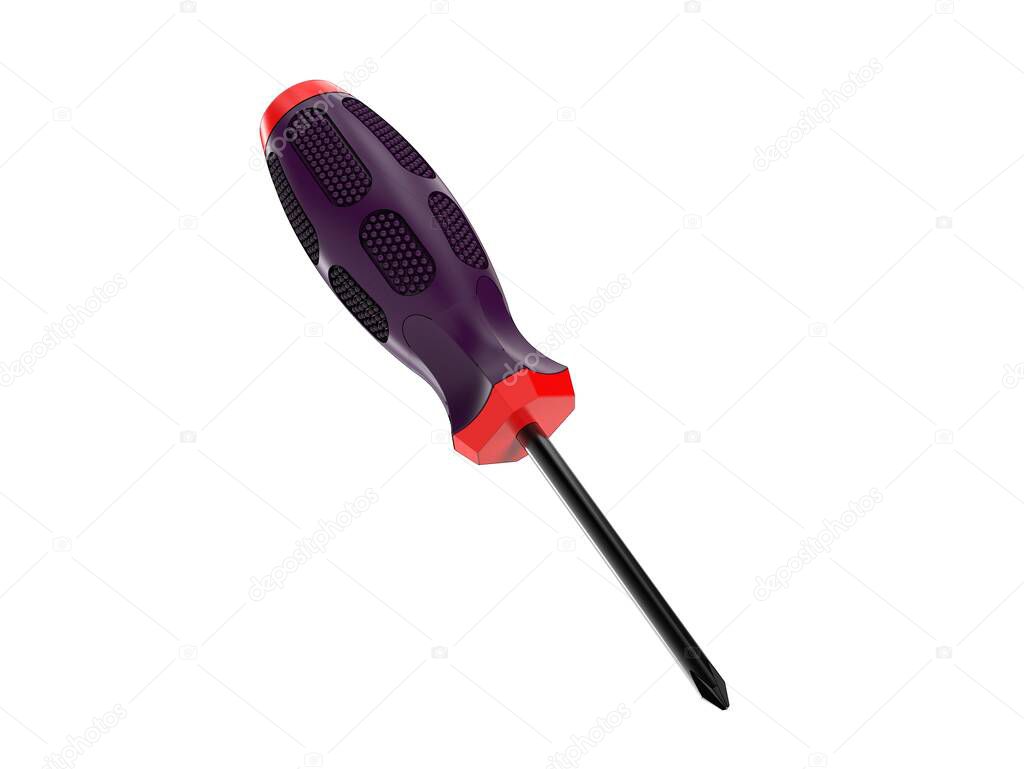 3d illustration of screwdriver isolated