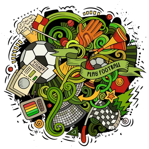 Cartoon doodles Illustrazione di calcio — Foto Stock