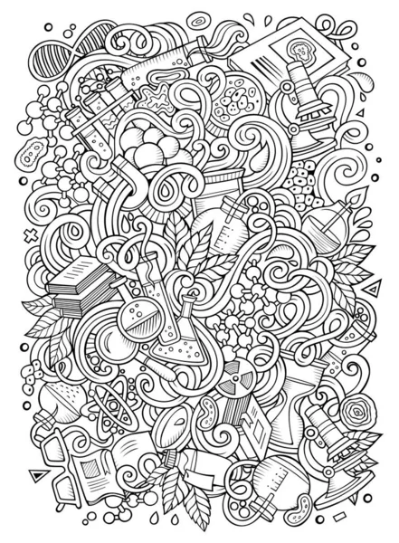 Ciência mão desenhada doodles ilustração. Desenho do cartaz . — Fotografia de Stock