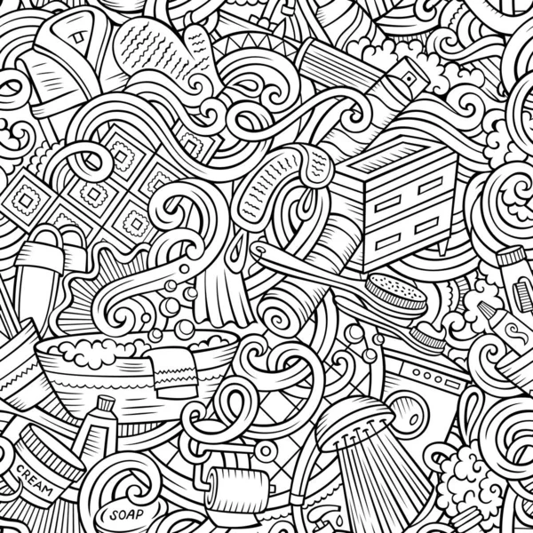 Dibujos animados lindo doodles Baño patrón sin costuras — Foto de Stock