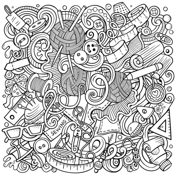 Desenhos animados bonito doodles mão desenhada ilustração artesanal — Fotografia de Stock