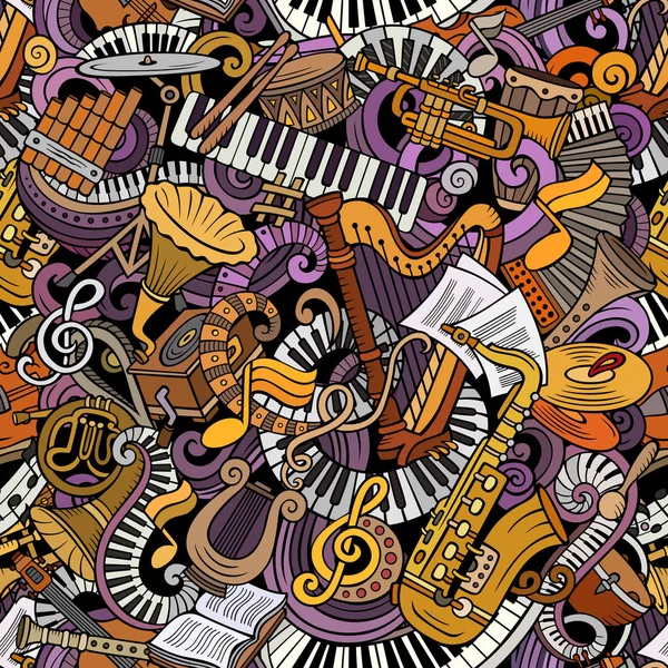 Cartoon cute doodles Classical music seamless pattern — Stock Photo, Image