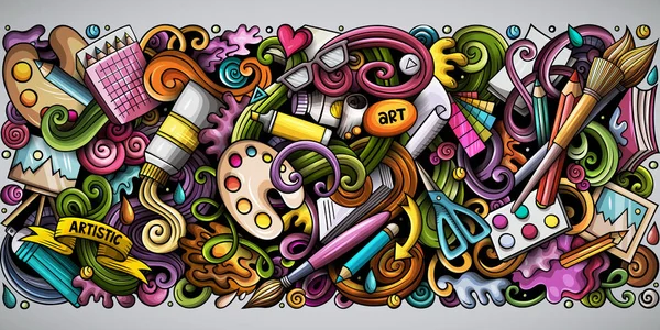 만화 낙서 예술과 디자인 가로 줄무늬 일러스트 — 스톡 사진