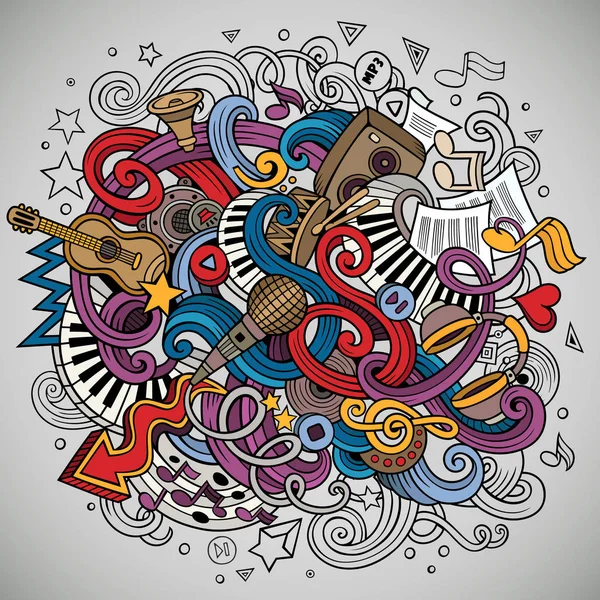 Dessin animé griffes dessinées à la main Illustration musicale — Photo