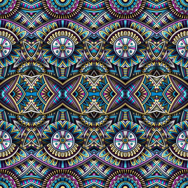 Abstracto patrón sin costura ornamental alfombra étnica. Vector fondo vintage . — Archivo Imágenes Vectoriales