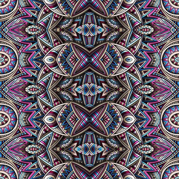 Abstracto patrón sin costura ornamental alfombra étnica. Vector fondo vintage . — Vector de stock