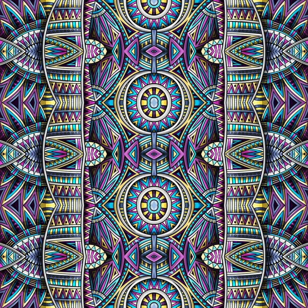 Abstract etnisch tapijt ornamentaal naadloos patroon. Vector vintage achtergrond. — Stockvector