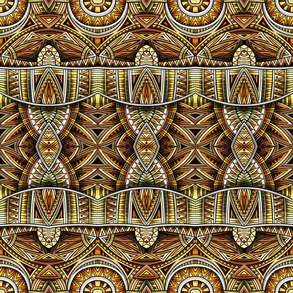 Abstract etnisch tapijt ornamentaal naadloos patroon. Vector vintage achtergrond. — Stockvector