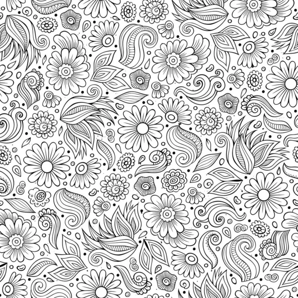 Cartoon cute hand drawn Spring seamless pattern. — Stock Photo, Image