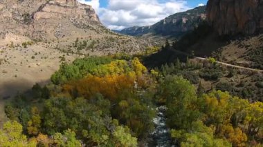 Tensleep Creek Wyoming manzara sonbahar renkleri 