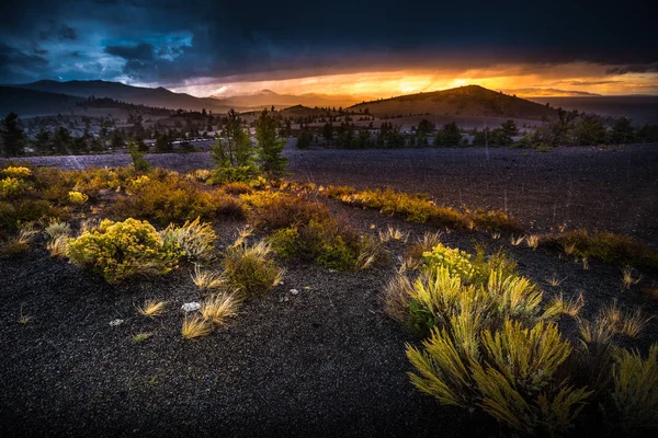 Inferno Cone Overlook Craters of The Moon at Sunset — Stock Photo, Image