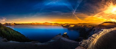 Oregon manzara krater Gölü Panoraması