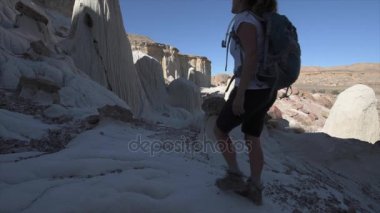 Wahweap Hoodoos Kanab yakınındaki keşfetmek backpacker kız