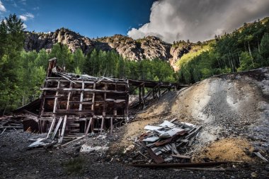 Kalan eski maden Ouray bölge Mt Monarch Colorado ABD m