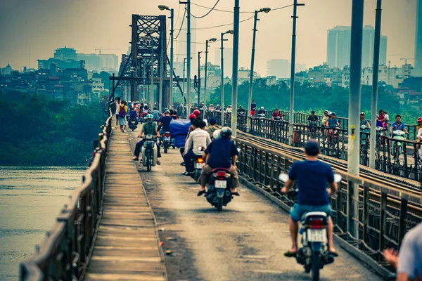 Long Bien Bridge Hanói Vietnã Imagem De Stock