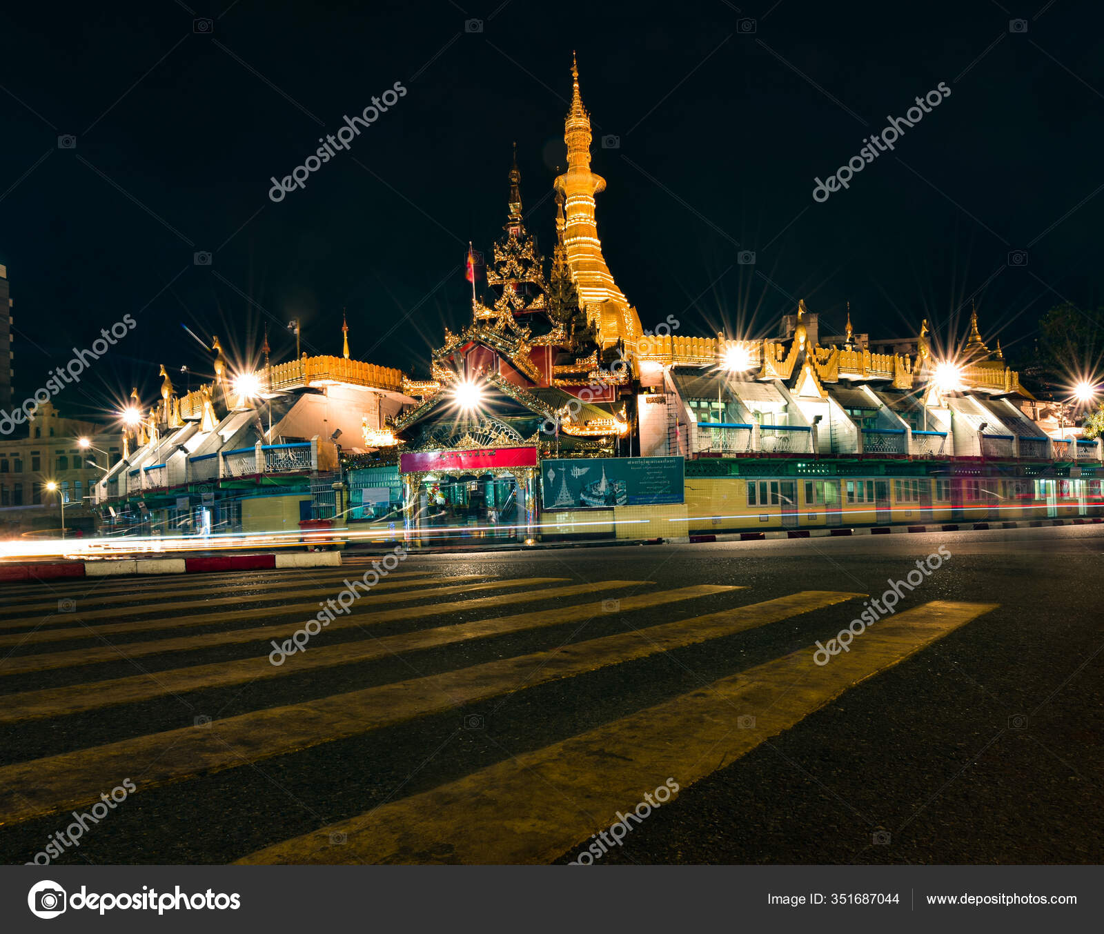 Night View Of Yangon Pictures Night View Of Yangon Stock Photos Images Depositphotos