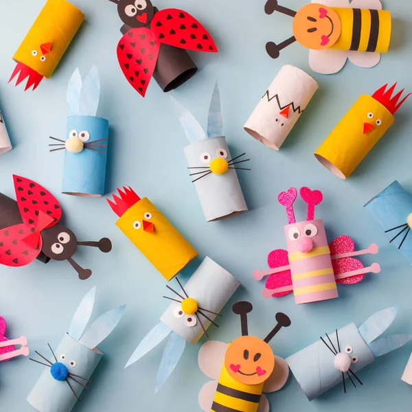 Happy easter kindergarten decoration concept - rabbit, chicken,