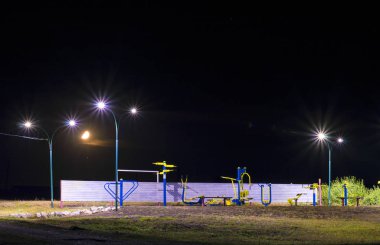 sports field at night clipart