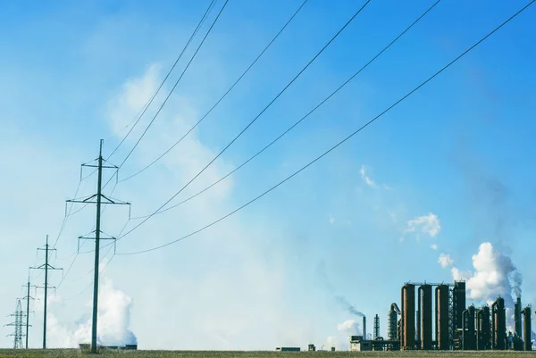 Linia Elektroenergetyczna Tle Instalacji — Zdjęcie stockowe