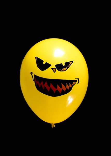 Halloween Ballon Konzept Auf Schwarzem Hintergrund — Stockfoto