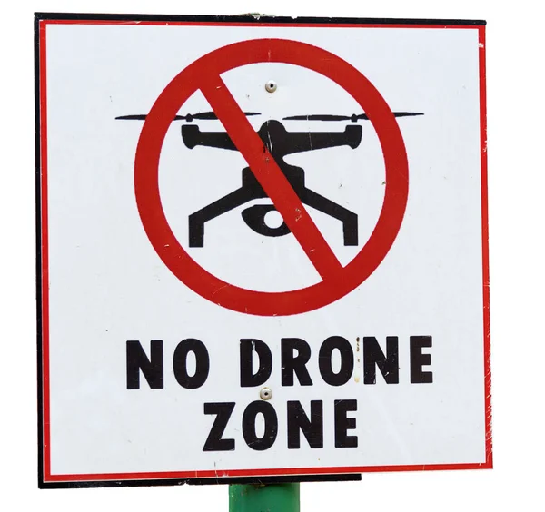 Panneau d'avertissement pour l'interdiction de vol des drones . — Photo