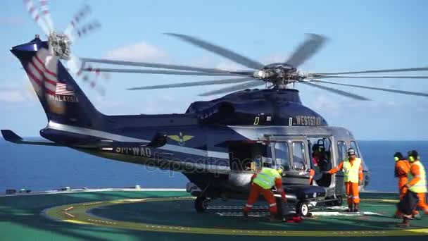 Kelantan Malaysia Agosto 2019 Tempo Real Agustawestland 139 Plataforma Produção — Vídeo de Stock