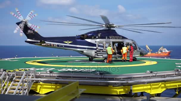 Kelantan Malaysia Sierpnia 2019 Czasu Rzeczywistego Agustawestland 139 Platformie Produkcji — Wideo stockowe