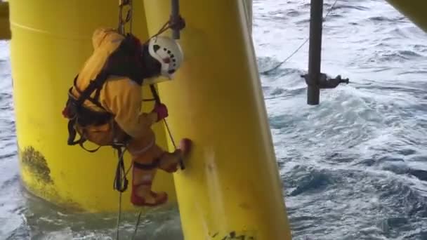 Kelantan Malaisie Octobre 2017 Abseiler Commercial Non Identifié Avec Protection — Video