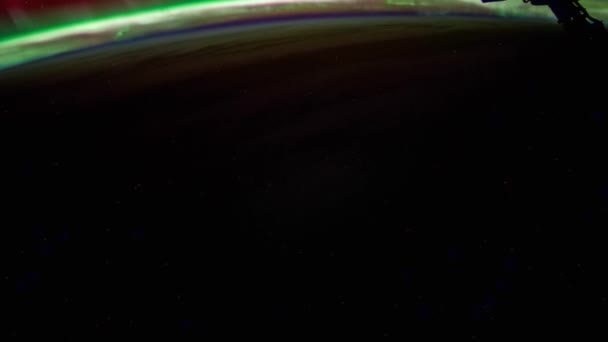 Krásné Velkolepé Zoom Časová Prodleva Procházející Přes Aurora Australis Satelit — Stock video