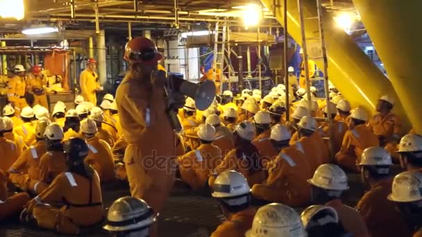 Kelantan Malaysia Jan 2017 Trabalhadores Coreanos Locais Offshore Não Identificados — Vídeo de Stock