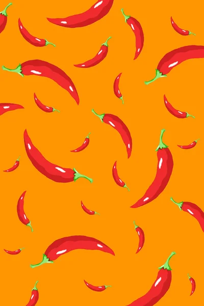 Color chili pepper wallpaper on isolated background — Stock Photo, Image