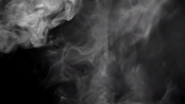 Slow Motion White Cloud Cigarette Smoke Isolated Background — Stock Video