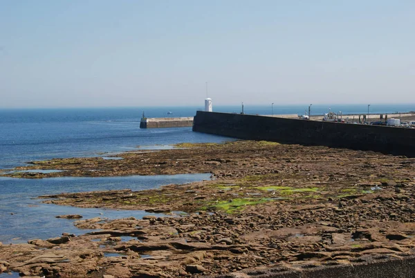 Harbour at Seahouses on hazy summer day — Stock Photo, Image