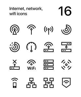 Internet, ağ, web ve apps için wifi simgeler