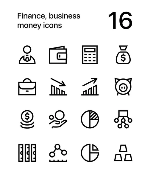 Finanzen, Wirtschaft, Geld-Icons für Web und Mobile Design Pack 1 — Stockvektor