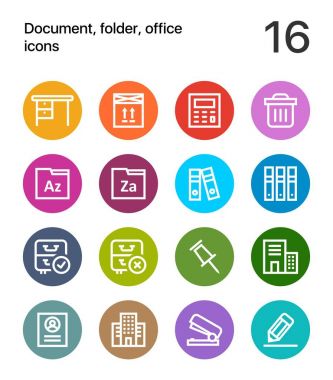 Renkli finans, iş, para simgeleri web ve mobil tasarım için pack 2