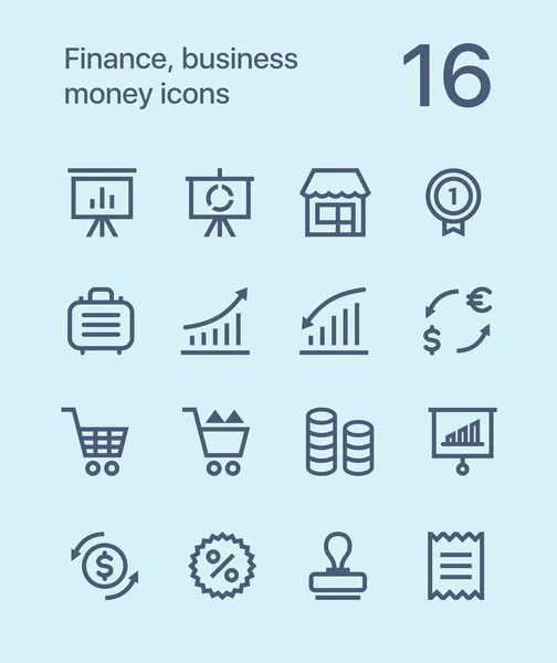 Osnovy Finance, podnikání, peníze ikony pro web a mobilní design balení 4 — Stockový vektor
