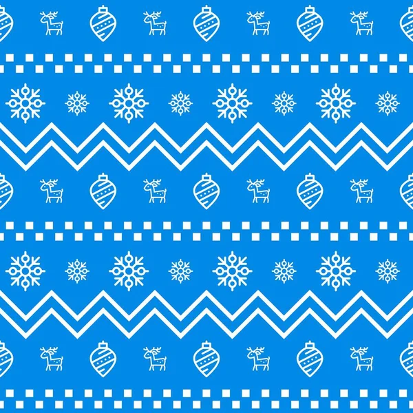Nieuwjaar pictogrammenset naadloze geometrische patroon. Nieuwjaar en winter vakantie elementen achtergrond. Platte ontwerp vector textuur — Stockvector