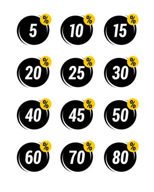 Özel Fırsat Satış etiketi indirim sembol perakende etiket işareti fiyat seti siyah ve sarı 