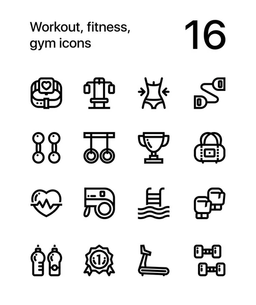 Exercício, fitness, ícones de ginásio para web e pacote de design móvel 2 —  Vetores de Stock
