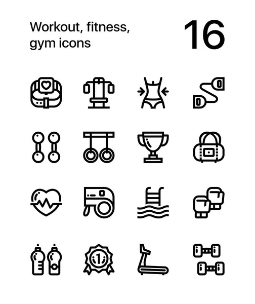 Egzersiz, fitness, spor salonu simgeler web ve mobil tasarım için pack 2