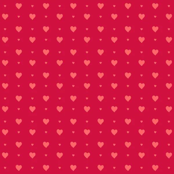 Modèle de coeur plat vecteur rose sur fond rouge. Carte Saint-Valentin — Image vectorielle