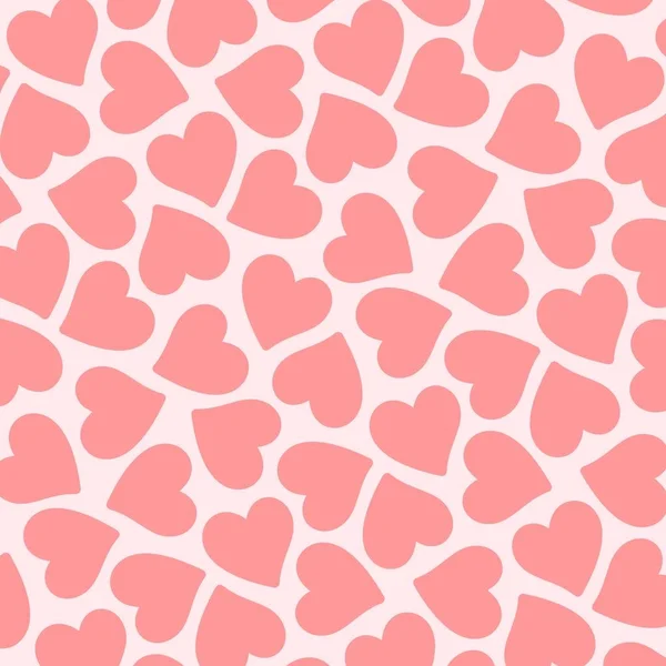 ピンクのベクトル フラット心パターン。バレンタインデー カード — ストックベクタ