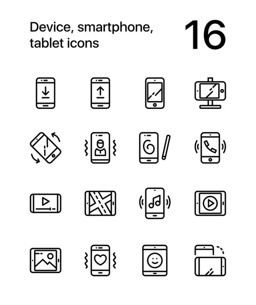 Dispositivo, smartphone, tableta iconos para web y móvil paquete de diseño 1 — Vector de stock