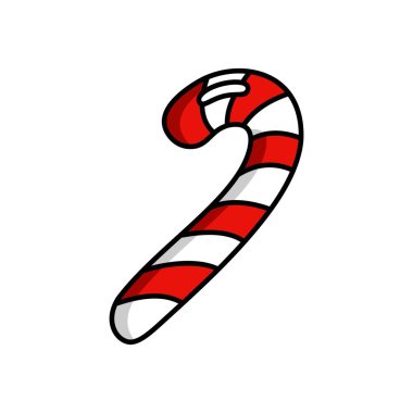 Dekorasyon ve tasarım izole beyaz zemin üzerine ne Noel karikatür renkli düz vektör şeker örnek