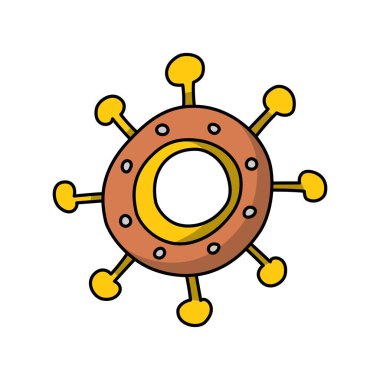 Gemi çark karikatür renkli düz vektör seyahat dekorasyon ve tasarım için illüstrasyon izole beyaz arka plan üzerinde