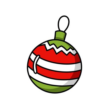 Dekorasyon ve tasarım izole beyaz zemin üzerine ne Noel karikatür renkli düz vektör oyuncak örnek