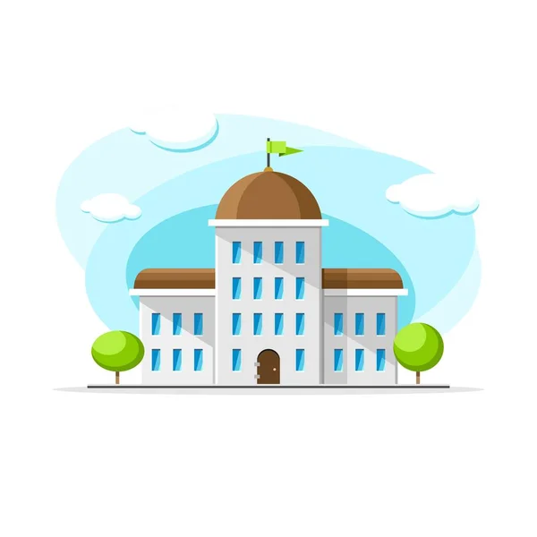 Vecteur Plat Vieil Édifice Parlement Illustration Colorée Maison Ville Appartement — Image vectorielle