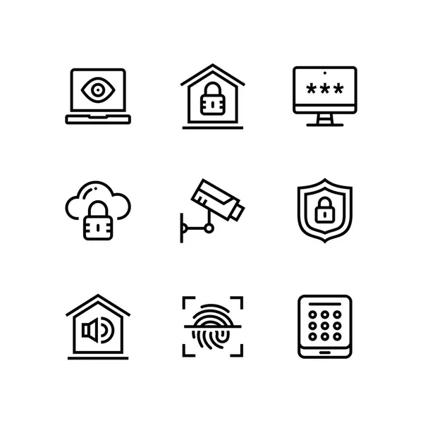 Security Protection Simple Vector Icons Web Mobile Design Pack — Stock Vector