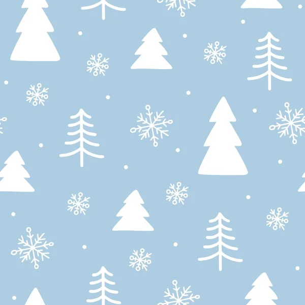 Naadloze Winter Doodle Achtergrond Nieuwjaar Kerstpapier Met Symbolen Van Wintervakantie — Stockvector
